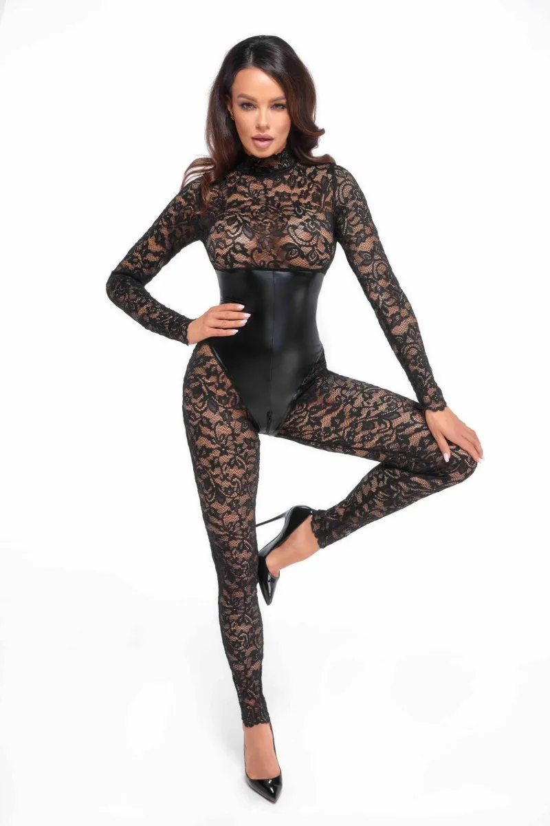 F299 Bodystocking mit Unterbrust-Corsage - 3XL