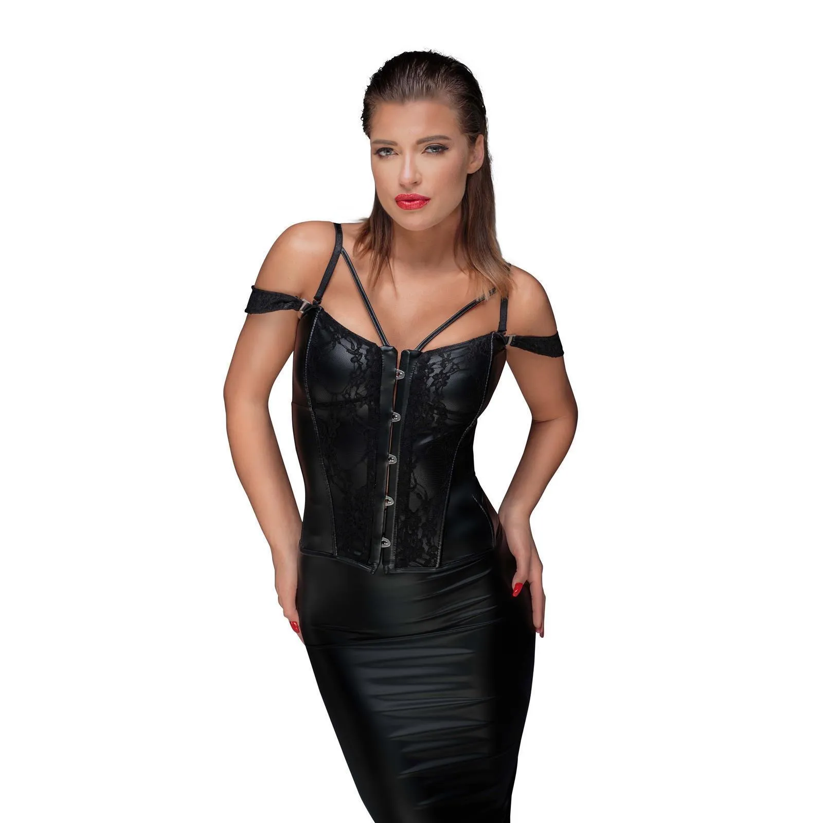 schwarzes Corsage F159 - XL
