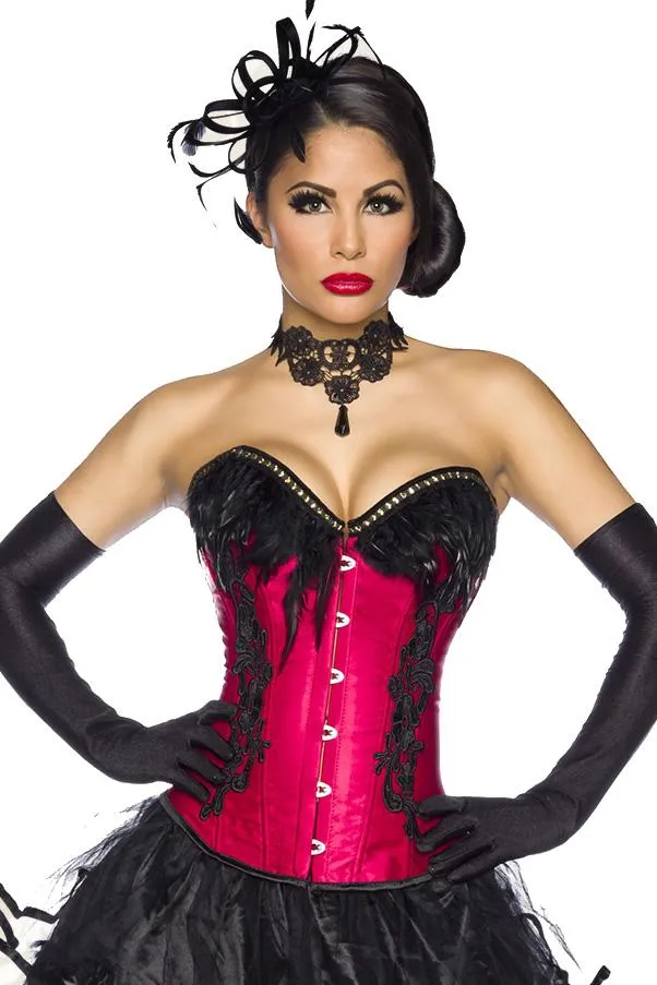 Burlesque-Corsage rot 2XL