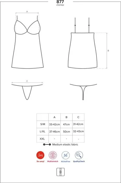 877-CHE-1 Chemise schwarz Größe: L/XL