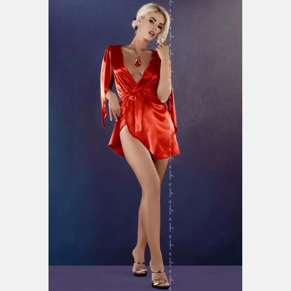 roter Morgenmantel Florence XXL/XXXL von MeSeduce Dessous