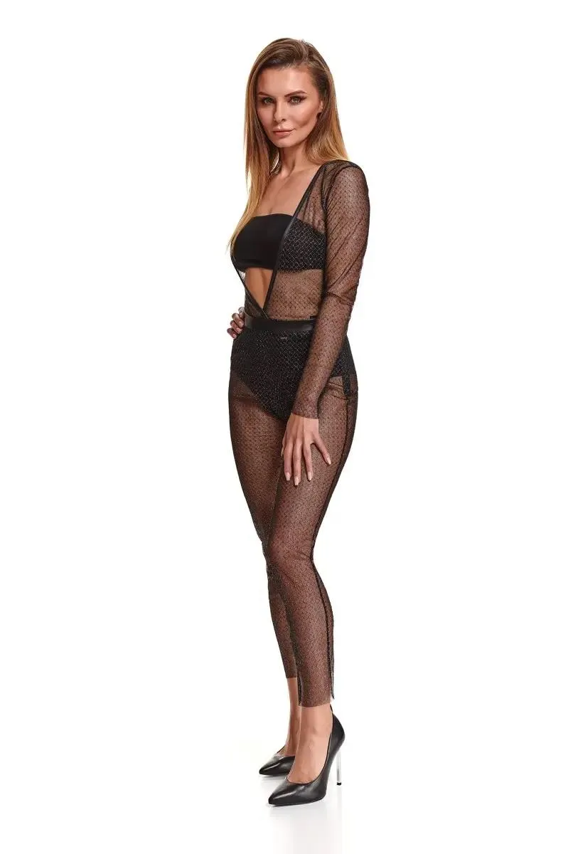 Schwarz/silbernes Jumpsuit STEdvige001 - XXL