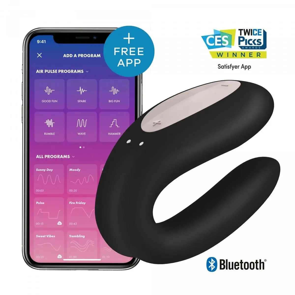 Satisfyer Double Joy Paarvibrator - Schwarz