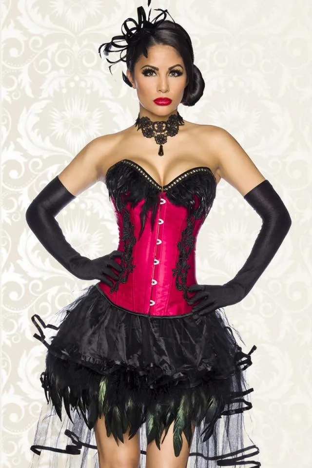 Burlesque-Corsage rot 2XL