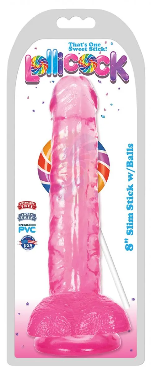 Dildo mit Hoden 20 cm - Cherry Ice