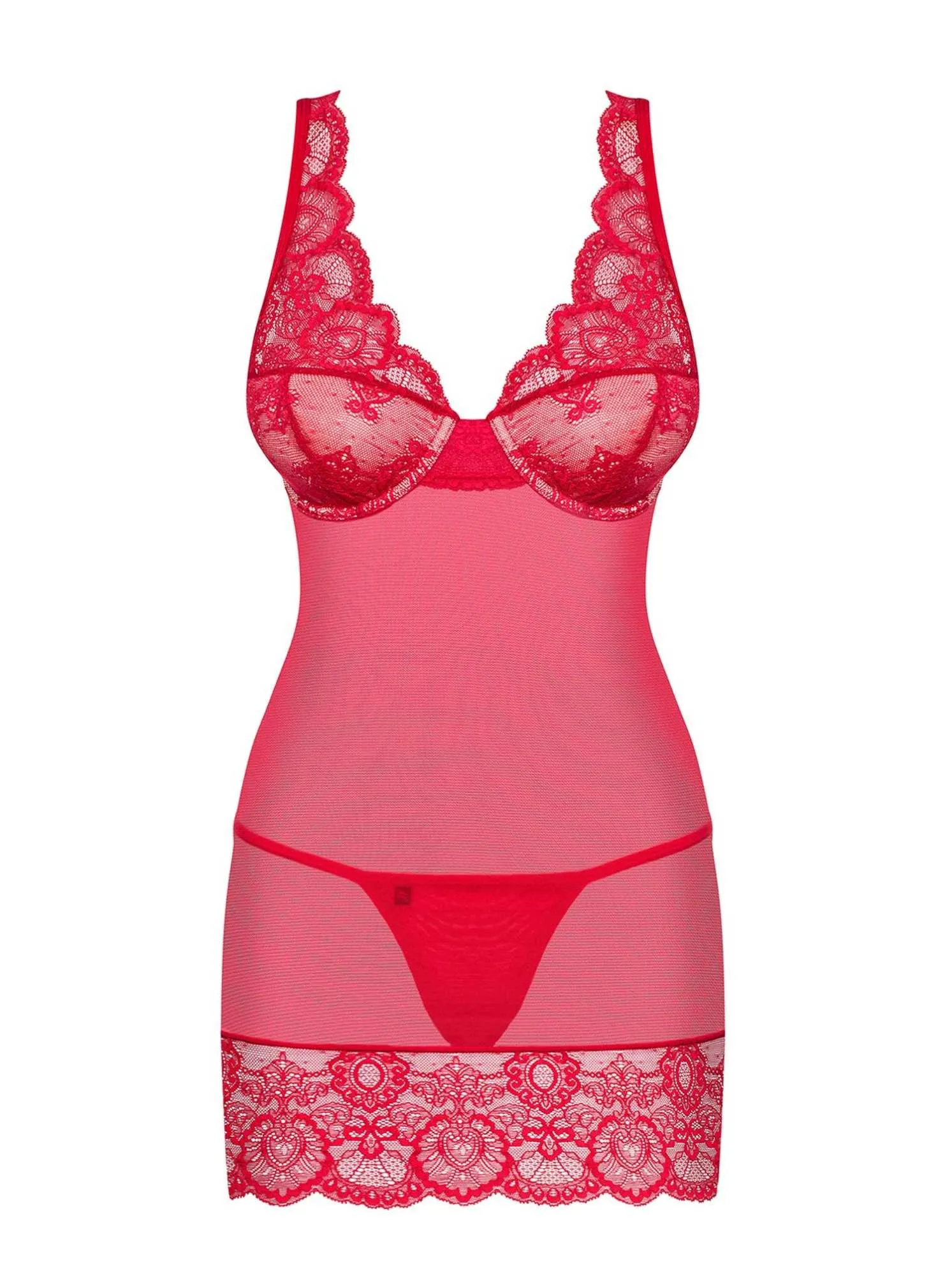 853-CHE-3 Chemise rot Größe: S/M