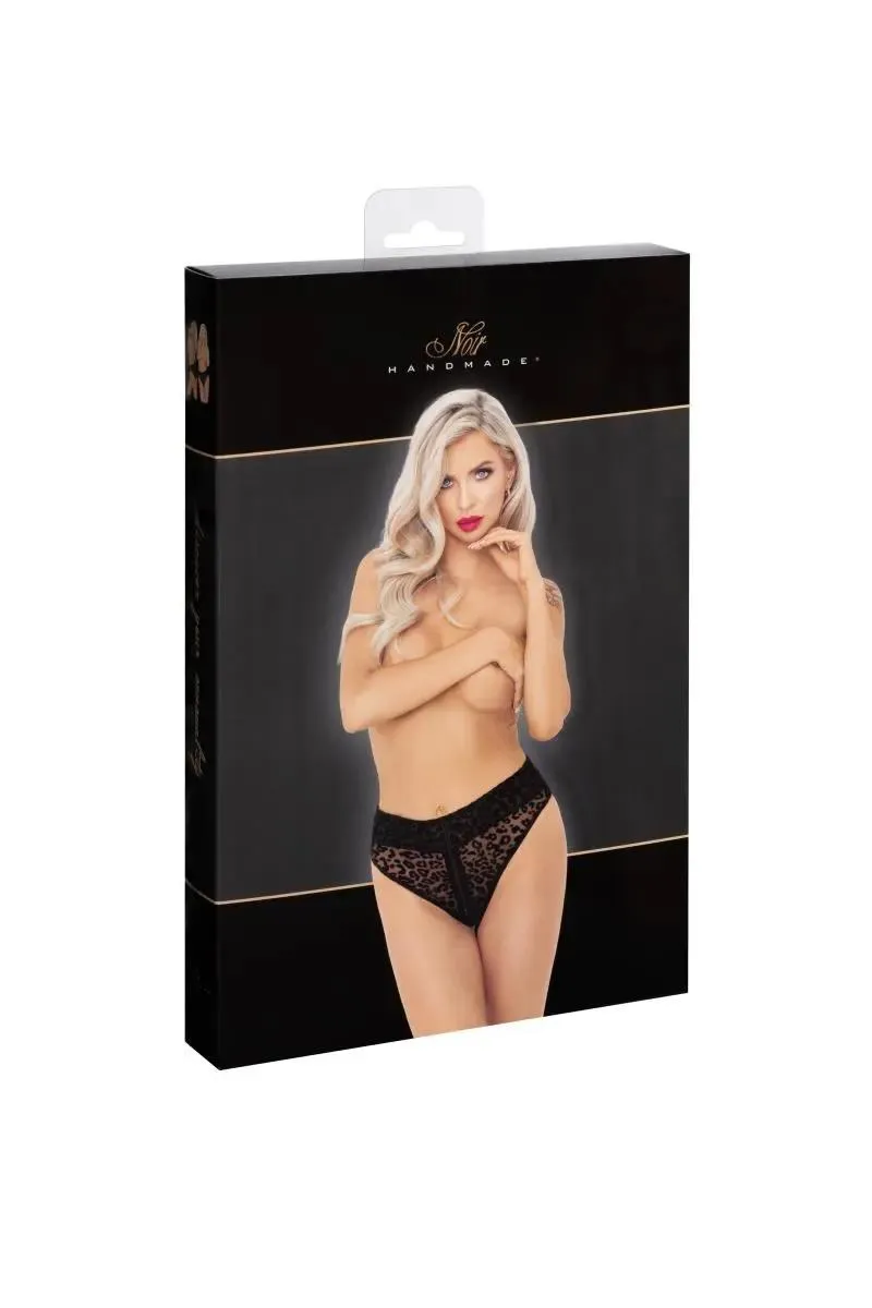 F290 Panty aus Leopardenflock mit Reißverschluss- 3XL