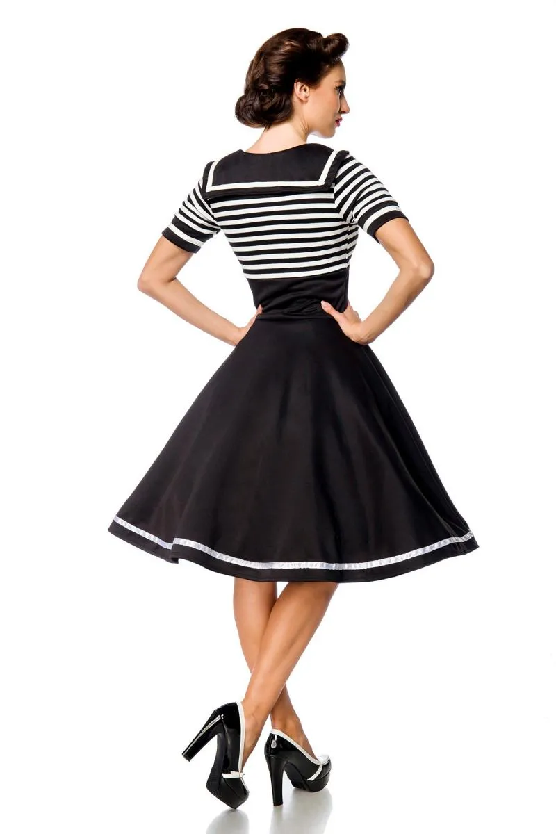 Swing-Kleid im Marinelook schwarz/weiß 4XL