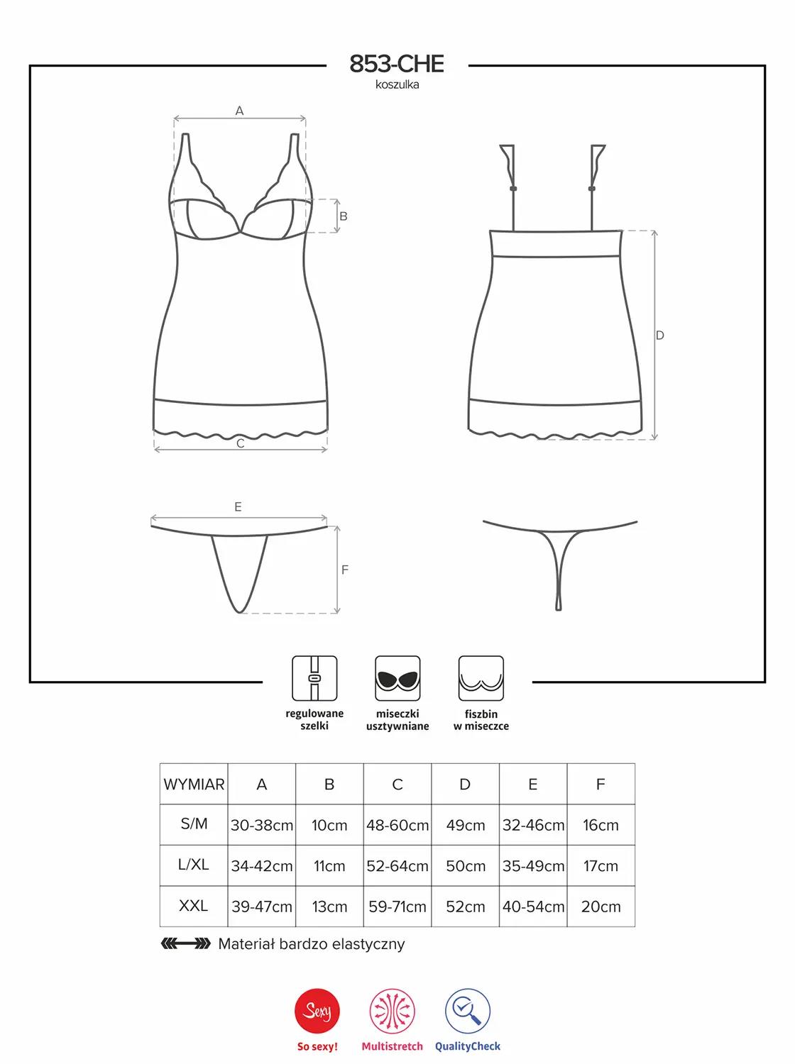 853-CHE-2 Chemise weiß Größe: S/M
