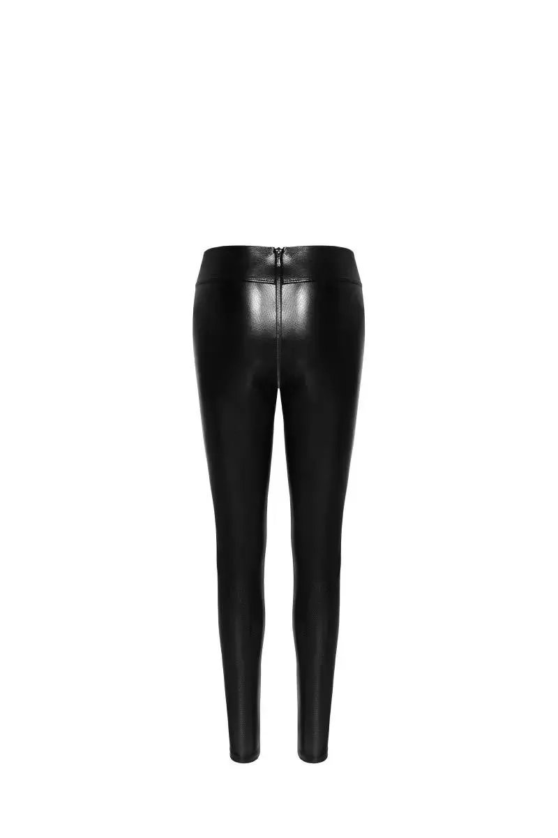 Snake Wetlook Leggings mit Reißverschluss F274 - 3XL