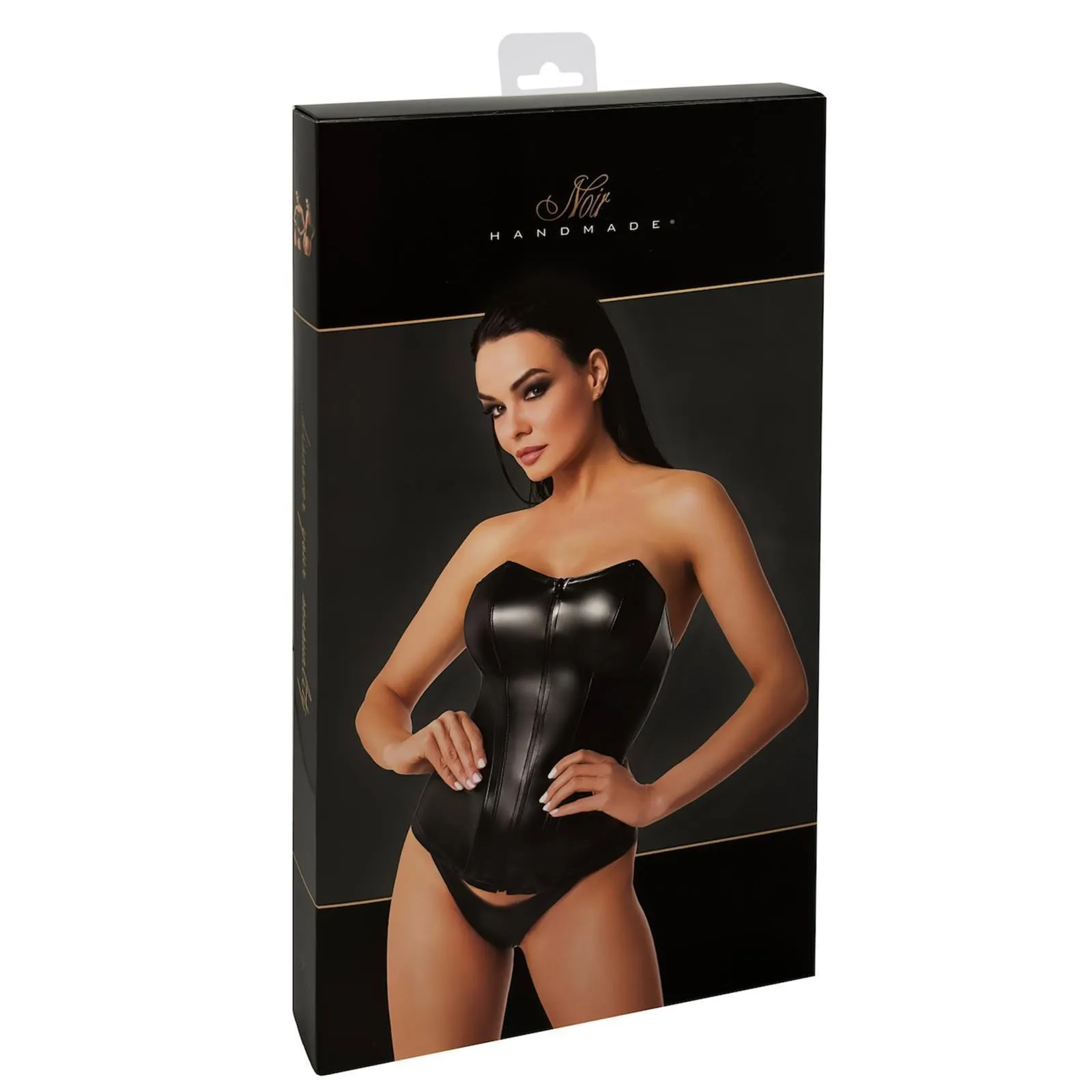 F334 Wetlook Corsagen-Top - 6XL