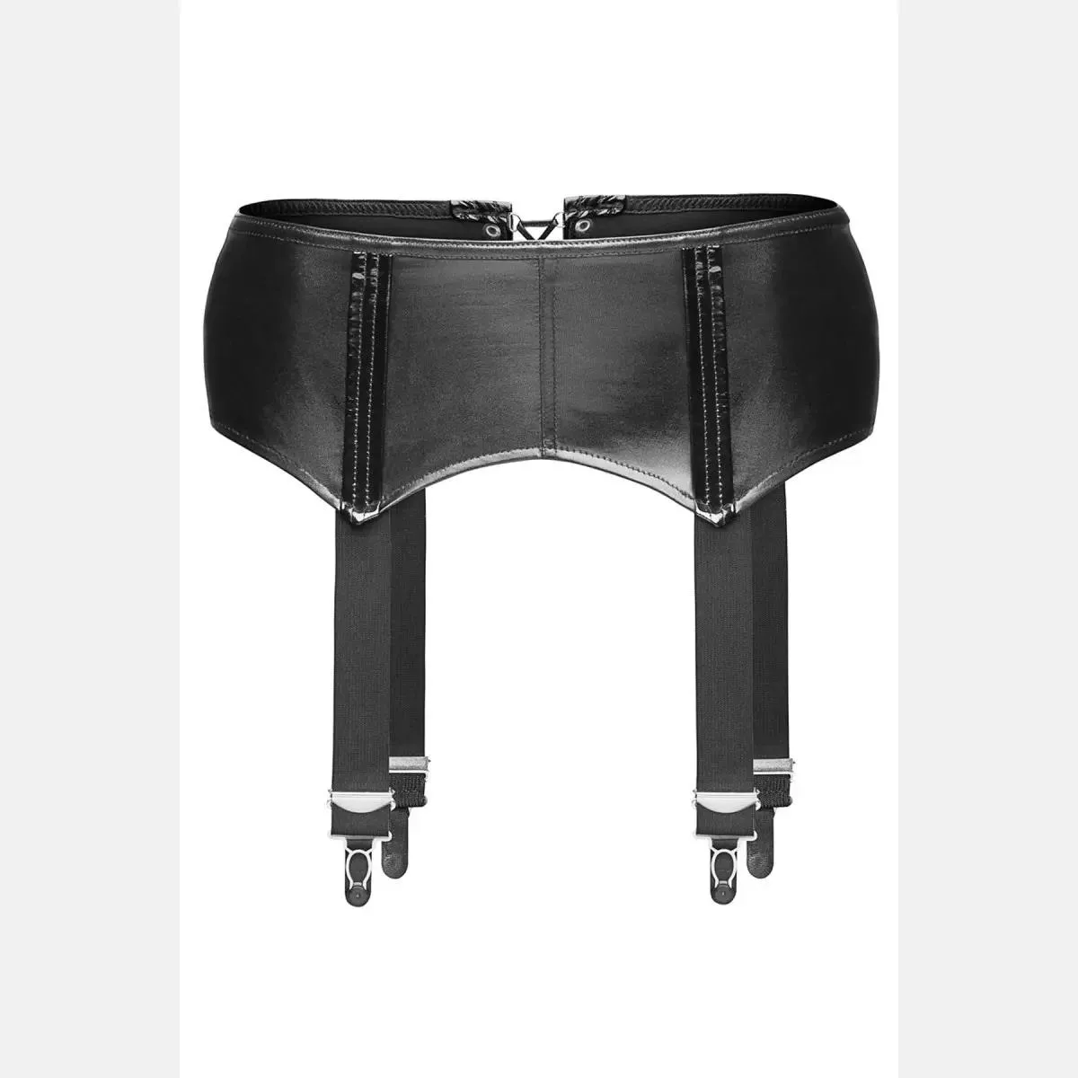 schwarzer Wetlook Strapsgürtel F034 6XL von Noir Handmade