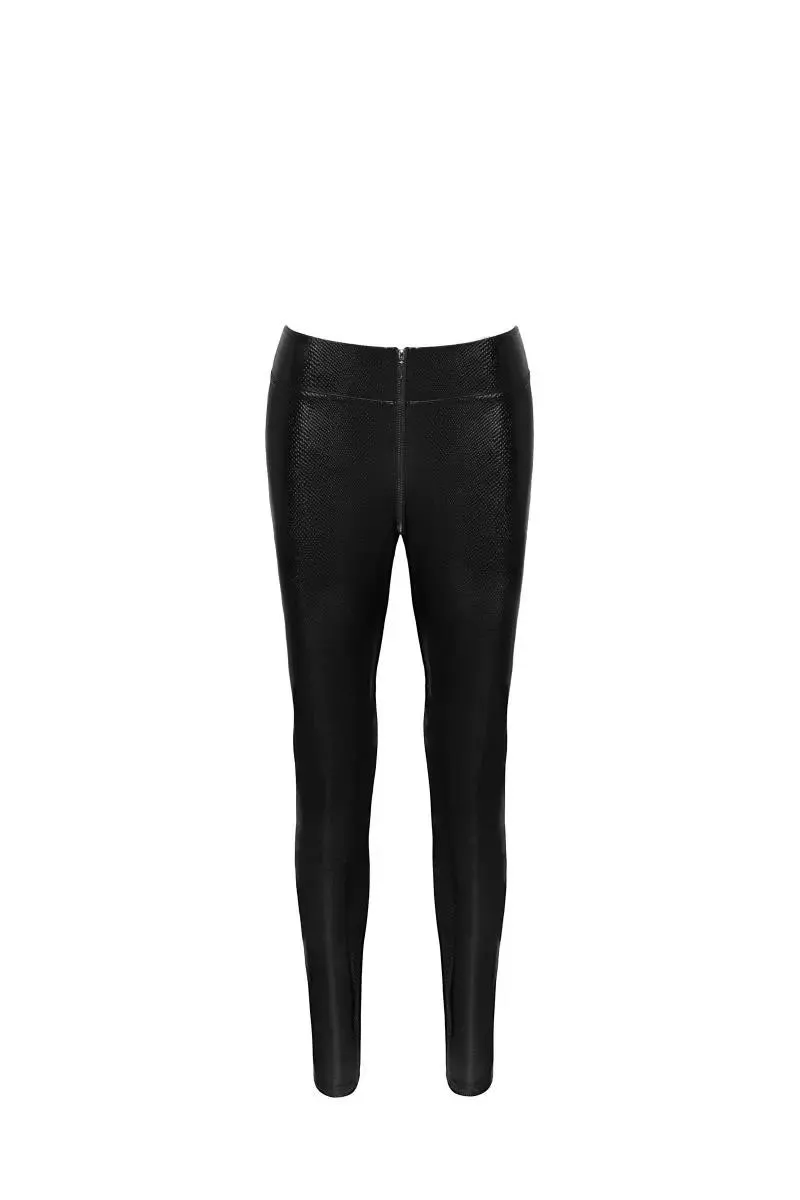 Snake Wetlook Leggings mit Reißverschluss F274 - 3XL
