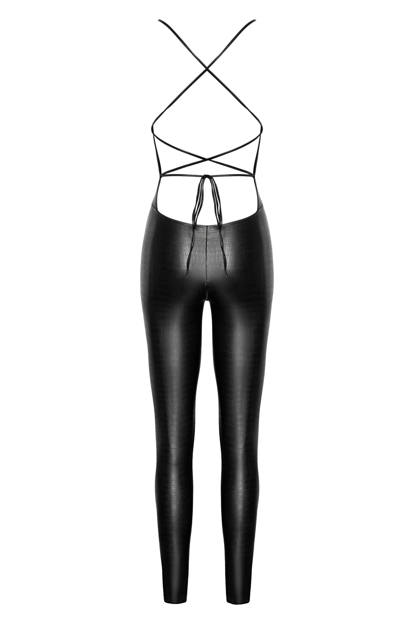 F316 Wetlook Catsuit ouvert - 3XL