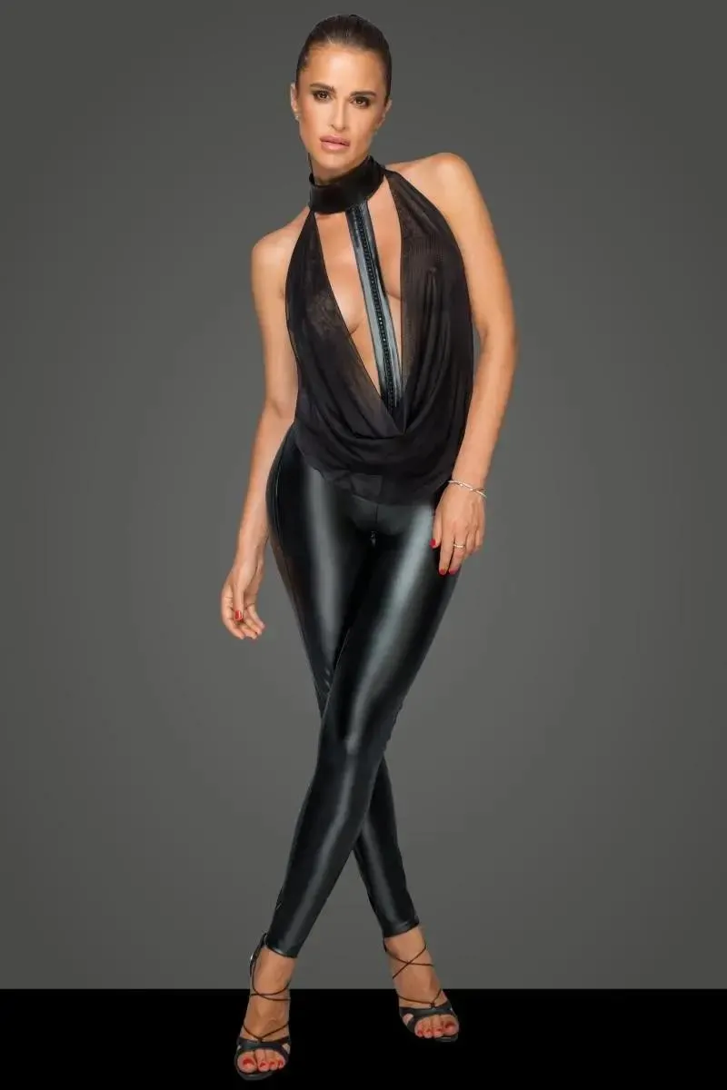 Overall mit Tülloberteil und Choker F223 - 3XL