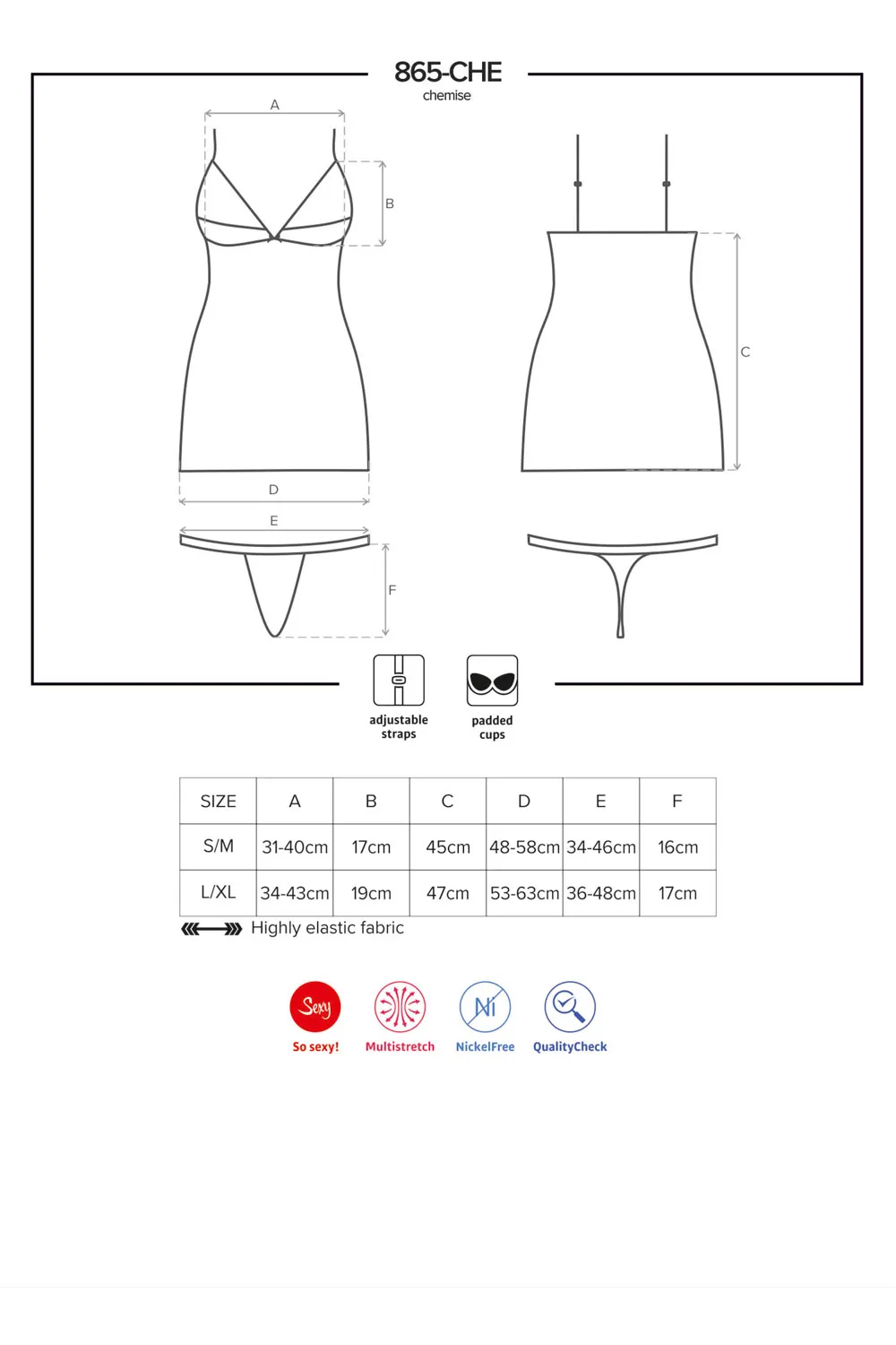 865-CHE-1 Chemise schwarz Größe: L/XL